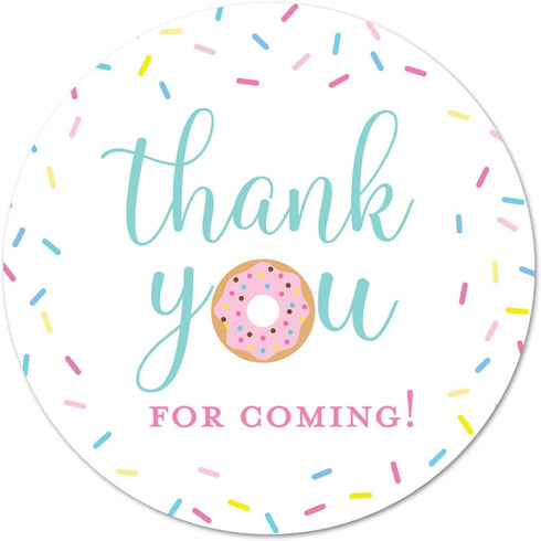 40 cnt Donut Birthday Party Thank You Favor Stickers
