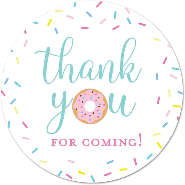40 cnt Donut Birthday Party Thank You Favor Stickers