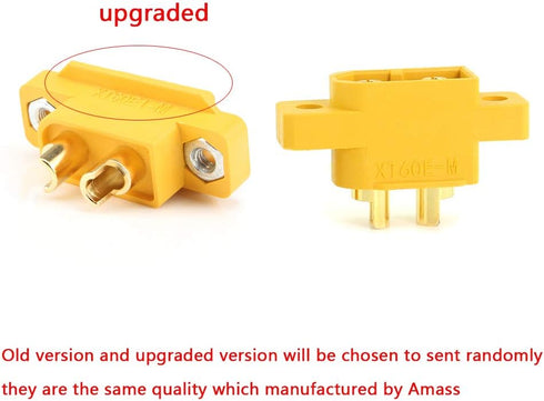 SoloGood Amass 10 Pcs XT60E1-M Mountable XT60 Male Plug Connector for RC Models