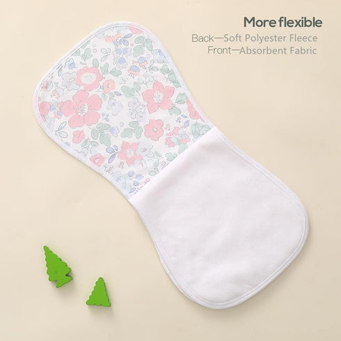 sleepyturtle 5 Pack Waterproof Baby Burp Cloths Extra Absorbent and Soft