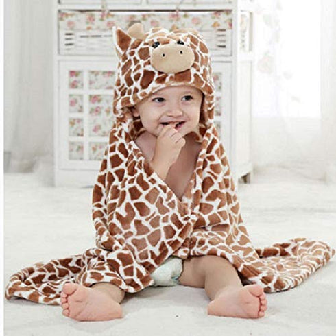 Vauwmsr Baby Hooded Blanket, Ultra Soft Warm Newborn Swaddle Wrap, 25.6" x 39.4", Brown