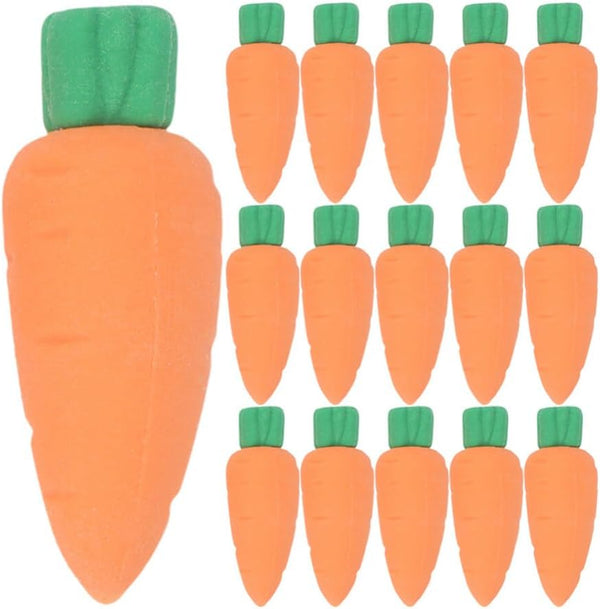 Abaodam 50 Pcs Mini Carrot Erasers Miniature Vegetables for Kids Easter Party Favors