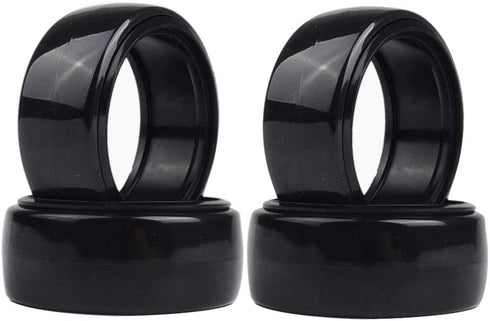 4Pcs/Set 1/10 Drift Car Tires Hard Tyre for 1/10 Traxxas Tamiya HPI Kyosho On-Road Drifting Car, Black