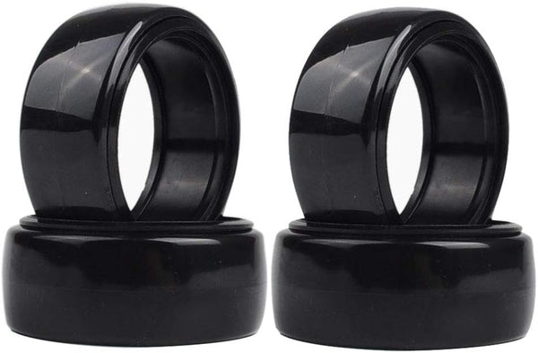 4Pcs/Set 1/10 Drift Car Tires Hard Tyre for 1/10 Traxxas Tamiya HPI Kyosho On-Road Drifting Car, Black