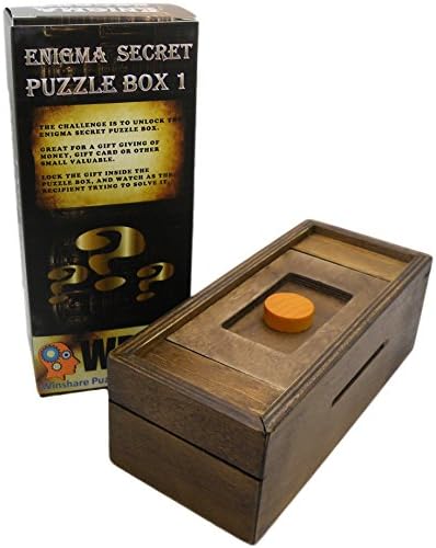 Puzzle Box Enigma Secret Discovery, Wooden Magic Trick Lock with Hidden Compartment for Money and Gifts