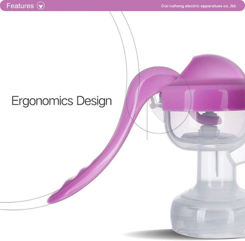 JADE KIT Manual Breast Pump, Adjustable Suction Silicone Hand Pump for Breastfeeding, Purple