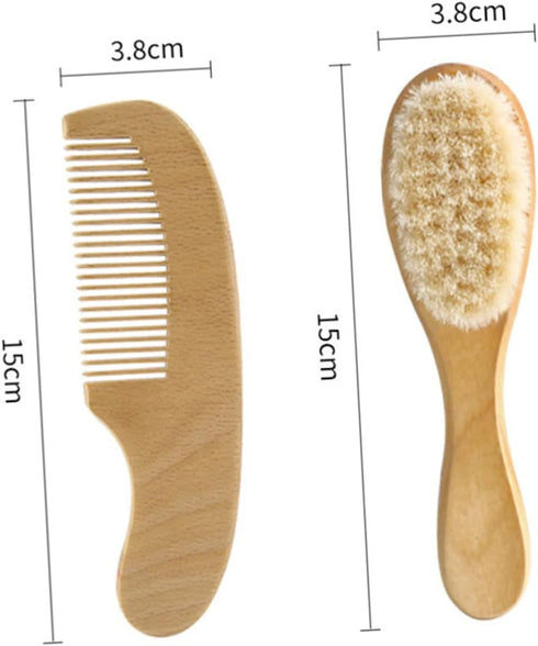 Set Infant Hair Brush and Comb Kit Wool Brush for Newborn Hair Care Supplies