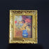 Dollhouse Miniature Decoration Accessories, 1:12 Painted Wooden Frame Mural with Girl and Cat (B)