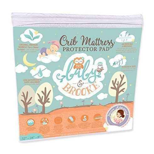 Organic Bamboo from Viscose Fitted Crib Mattress Protector Pad by Baby&Brooke 100%