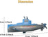 Wind-Up Submarine Bath Toy Clockwork Powered Diving Sub, No-Battery Windup Pool & Tub Toy, Safe BPA-Free STEM Gift