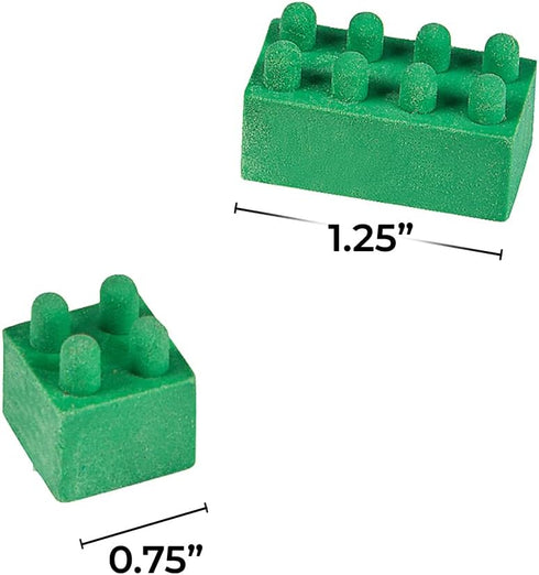 TOY BRICK ERASERS, Stationery, 24 Pieces