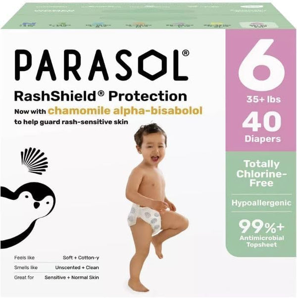 Generic Parasol Chlorine-Free Baby Diapers with RashShield Protection, Size 6, 40 Count