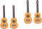 Healifty Base Guitar, 4PCS Wooden Miniature Guitar Dollhouse Musical Instrument Photo Props