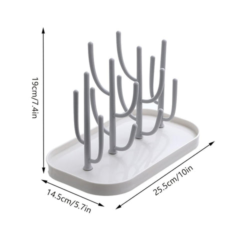Pujito (1 Baby Bottle Drying Rack with Tray, Creative Tree Branch Baby Bottle Dryer Holder for Bottles, Teats, Cups