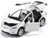 1/32 Model x Metal Die Casting Toy Car, Pull Back with Sound and Lights for Boys 3-12 Years (White)