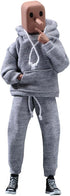 1/12 Scale Male Clothes, Men's Hoodie Pants for 6-Inch Male Action Figure Body Doll (Gray Color)