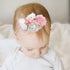 Baby Girl Nylon Headbands, Flower Hair Bows Accessories, 3Pcs Handmade Elastic Hair Band Crown for Newborn