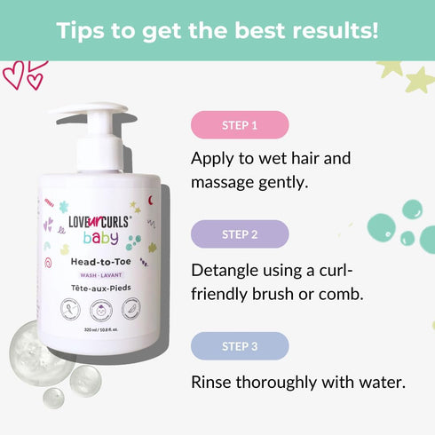 320 mL Love Ur Curls - LUCK Baby Head to Toe Wash, Gentle & Tear Free, Pediatrician Approved, Body Wash, and Ultra Mild