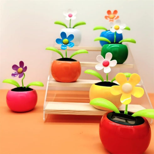 Cute Solar Dancing Flower Car Dashboard Decorations - Funny Solar Powered Dancing Flower Pot Car Ornaments Flower Swinging Toy for Car Decor Funny Gifts for Friends Solar Power Kits