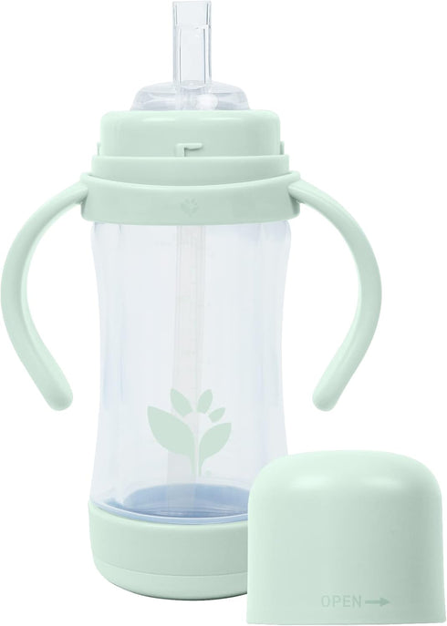 5oz., 6mo+, 5oz, green sprouts Glass & Sprout Ware Sip & Straw Plant-Plastic, Platinum-Cured Silicone, Dishwasher Safe