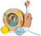 Janod Pure Pull Along Snail, Wooden 2-in-1 Musical Toy for Ages 1+