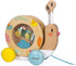 Janod Pure Pull Along Snail, Wooden 2-in-1 Musical Toy for Ages 1+