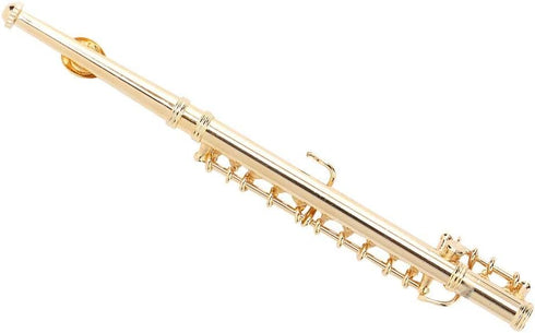Miniature Flute, 11cm Gold Flute with Stand and Case, Copper Mini Musical Instrument for Dollhouse Decor