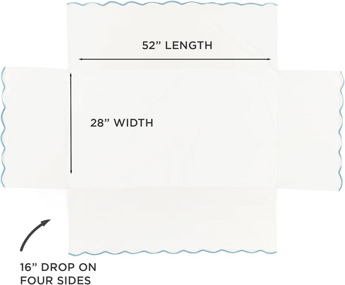 28" 52" 16" Lush Decor Coastal Chic Scalloped Edge Baby Crib Skirt Single W x L + Drop Blue - White Crib Skirt - Baby
