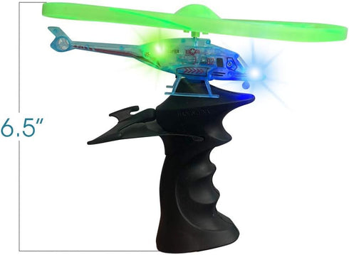 Set 2 8 3+ ArtCreativity Light Up Flying Helicopter Toys for Kids of with LED Lights, Handheld Launcher, Soars Over