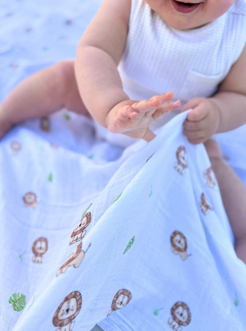 LMED Babyland 100% Pack 4, 47 47 inches (120 cm 120 cm), Muslin Cotton Swaddle Blankets, of x x Ultra-Soft, Breathable