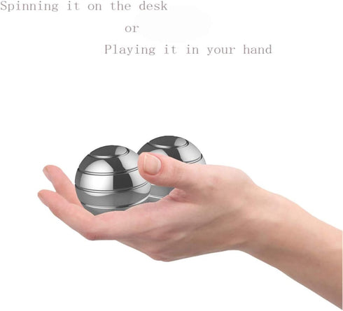 Kinetic Desk Toys for Adults - 2.17'' Optical Illusion Fidget Office Toys, Stress Reliever for Adults (Silver)