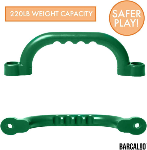 Playground Safety Handles - Green Grab Handle Bars for Outdoor Tree House Accessories and Playground Equipment