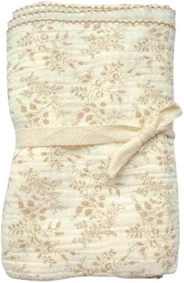 Generic Baby Swaddle Blanket, Crepe Cotton, Newborn Infant, Neutral Delicate Floral, 123456
