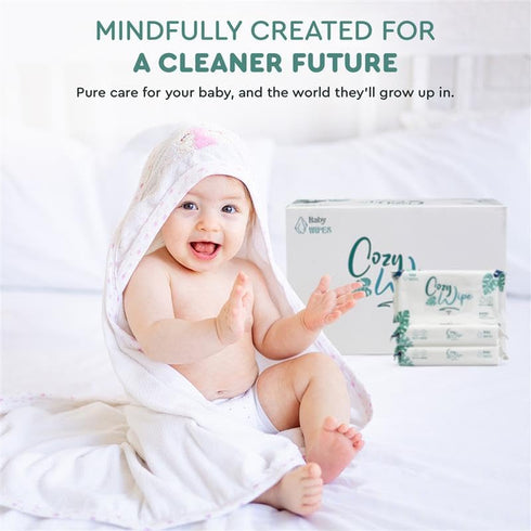 99.9% 9 Packs (60 Water Based Baby Wipes, Purified Water, Unscented & Gentle for Sensitive Skin, Plastic-Free, Wipes
