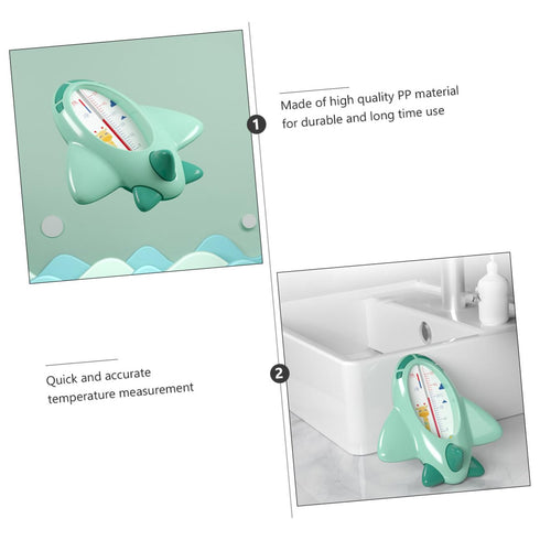LOORGVEL Bath Thermometer Green Cartoon Floating Water Gauge for Newborns PP Material Quick Accurate Temperature