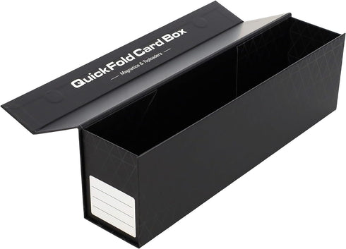 BCW QuickFold Card Boxes - Black, Magnetic Closure Storage Box for 850 to 1200 Cards