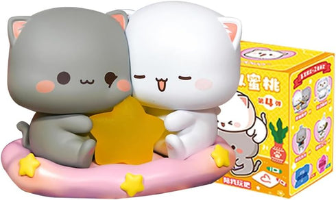 Mitao Cat Series 4 Blind Box Kawaii Figures Action Random Collection, Cute Model Birthday Gift (1 Pack)