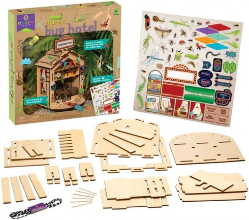 PlayMonster Craft-Tastic Make A Bug Hotel, DIY Nature Craft Kit for Ages 4+ with Stickers