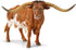 Gemini&Genius Longhorn Cow Toy Action Figure, 6 Inches Length, Hand Painted, Realistic and Durable Farm Animal Toys for