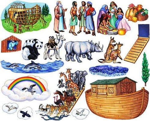 Story Time Felts Noah's Ark Bible Felt Figures for Flannel Board Stories, Medium Precut, 4.75" Tall