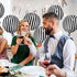 Gejoy 12 Pieces 18 Inch Black and White Striped Balloons, Foil Aluminum Helium Balloons for Parties