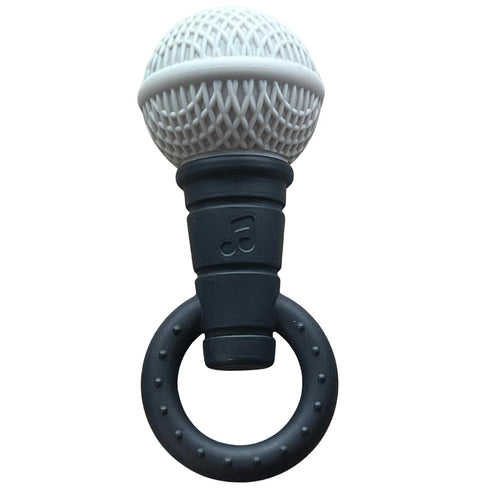 The Singing Mom Microphone-Shaped Silicone Baby Teether - BPA Free, with Rattle, Musical/Singing Toy, Dishwasher