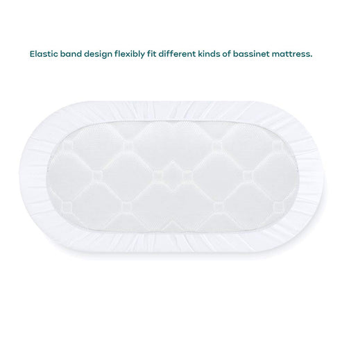 Yoofoss Waterproof Bassinet Mattress Pad Cover, 2 Pack, Baby Bassinet Mattress Protector for Boys and Girls, 32x16in
