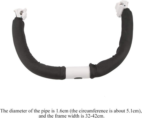 Baby Stroller Bumper Bar, Armrest Handle, Crossbar Accessories for Baby Carriage (Black)