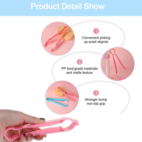 Generic 2Pcs| 7.1"x3.1" Baby Bottle Tongs Heat-Resistant & Non-Slip Grip | BPA-Free Sterili-zer Tongs with Hanging