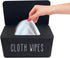 Cloth Wipes Dispenser, 8.2L x 4.9W x 3.9H inches, Black Container for Homemade Reusable Diaper Wipes