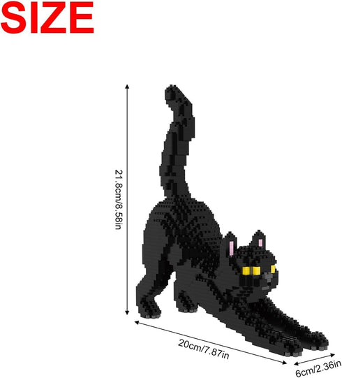 Set, 3D Kit,999 KLJM-05 Larcele Cat Micro Building Blocks Animal DIY Mini Building Toy Bricks Pieces (Black Cat)