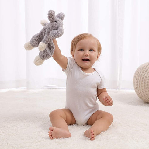 Apricot Lamb Stuffed Animals Security Blanket - Gray Elephant Infant Nursery Character Plush Snuggler (10 Inches)