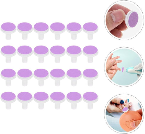 Ipetboom Trimmer 24pcs Electric Nail Pad for Infant Toddler Nail Grinding Heads Replacement Pads