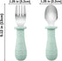 PandaEar Baby Feeding Set, 2 Pack Silicone Divided Suction Plates, 2 Set Toddler Spoons & Forks for Self Feeding